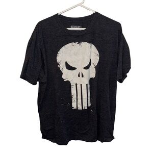 Marvel Punisher Skull Black and White Short Sleeve Tee